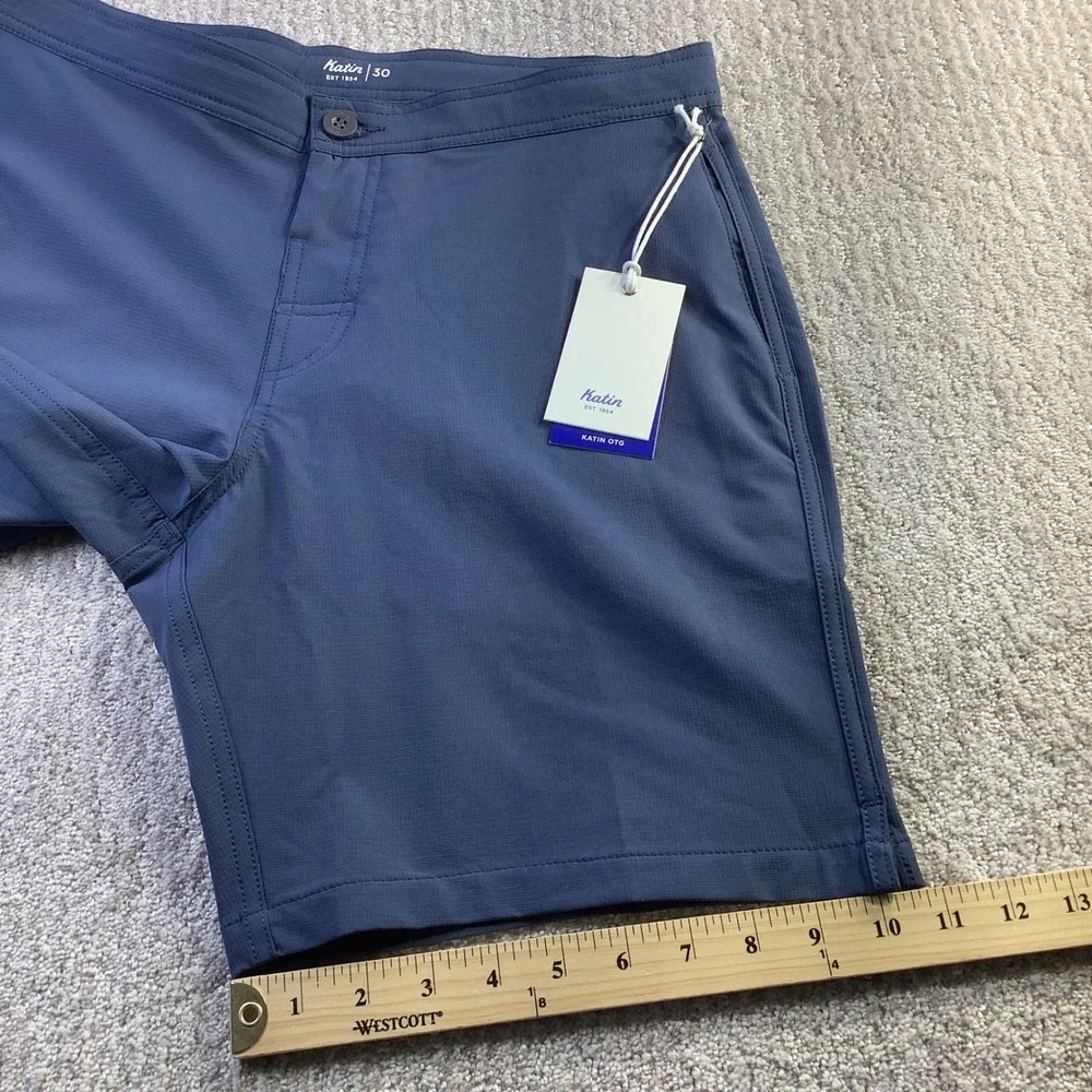 Katin Wonderer Hybrid Trunk Indigo Blue Ripstop Shorts Mens Size 30 NWT‎